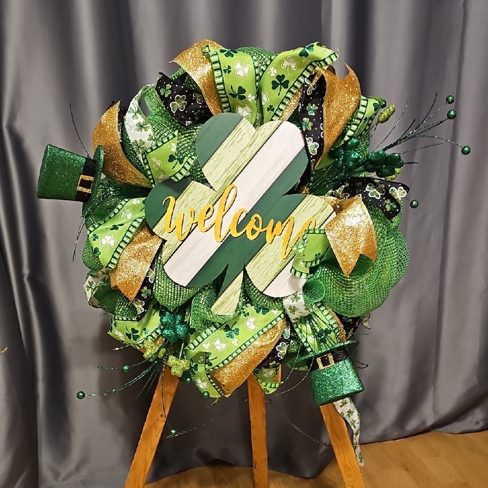 Festive St. Patrick's Day Welcome Wreath